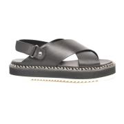 AGL Svarta platta sandaler Marta Nero Black, Dam