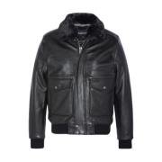 Schott NYC Vintage A-2 Flight Jacka Svart Black, Herr