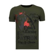 Local Fanatic El Patron Pablo Rhinestone - Herr T shirt - 13-6236K Gre...