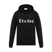 Études Hoodie med blommigt motiv Black, Herr