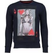 Local Fanatic Hot Famous Poker Rhinestone - Tröja Man - 4905Z Blue, He...