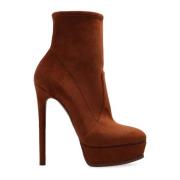 Casadei Plattformsankelboots i Flora Brown, Dam