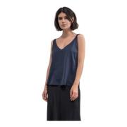 Ahlvar Gallery Elegant V-Neck Tank Top Blue, Dam