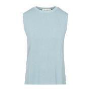 Kaos Sleeveless Tops Blue, Dam