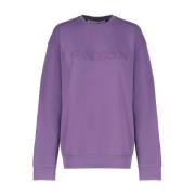 JW Anderson Lila Bomull Crew Neck Sweatshirt Purple, Dam