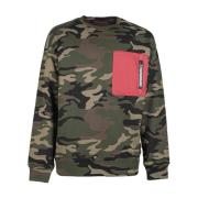 Sprayground Tiger Camo Crewneck Sweatshirt Green, Herr