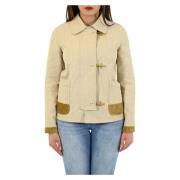 Fay Single-Breasted Coats Beige, Dam