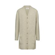 Maison Margiela Elegant Ull V-Hals Kofta Gray, Dam