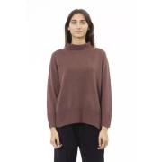 Alpha Studio Brun Turtleneck Sweater med Sidslitsar Brown, Dam