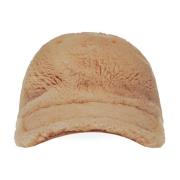 Yves Salomon Furry baseball cap Brown, Dam