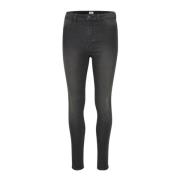 Saint Tropez Skinny-fit Hög Midja Jeans, Klassisk Blå Tvätt Gray, Dam