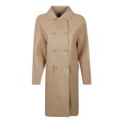 Ermanno Scervino Double-Breasted Coats Beige, Dam