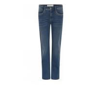 C.Ro Broderade Straight Leg Jeans Blue, Dam