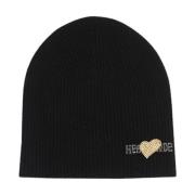 Heartmade Stilfull Cashmere Beanie Black, Dam