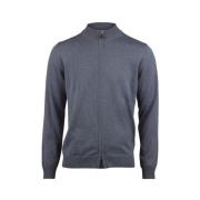 Stenströms Grå Merino Zip Cardigan Gray, Herr