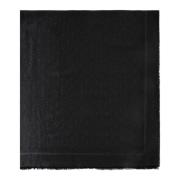 Elisabetta Franchi Svart Logo Jacquard Pashmina Sjal Black, Dam