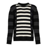 Les Hommes Round-neck Knitwear Black, Herr