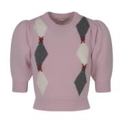Alessandra Rich Round-neck Knitwear Pink, Dam