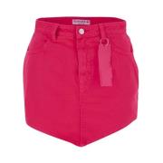 Icon Denim Short Skirts Pink, Dam