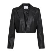 Co'Couture Phoebecc Läder Crop Läderjacka Black, Dam