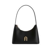 Furla Svart Läder Diamante Axelväska Black, Dam