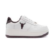 Windsor Smith Vita lädersneakers med bruna insatser för kvinnor White,...