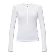 Rag & Bone Ribbad topp White, Dam