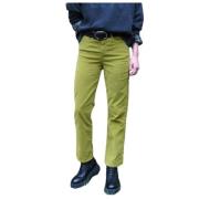 Islow Högmidjade Straight-Leg Jeans Green, Dam