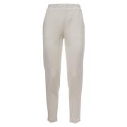 Le Tricot Perugia Elastisk Midja Stickade Byxor White, Dam