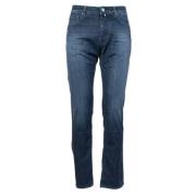 Jacob Cohën Slim-Fit Denim Jeans för Män Blue, Herr