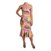 Dolce & Gabbana Pre-owned Pink Pineapple Special Piece Midi Dress Pink...