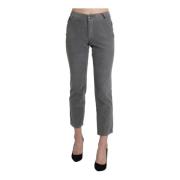 Ermanno Scervino Gray Cropped Cotton Stretch Trouser Pants Gray, Dam