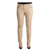 Dolce & Gabbana Pre-owned Beige Cotton Stretch Skinny Trouser Pants Be...