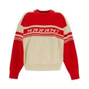 Isabel Marant Étoile Ribbad Pullover i Vermilion Red, Dam