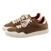 Elia Maurizi Taupe Låg Sneaker med Läderblandning Brown, Herr