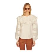 Sea NY Ivory Broderie Anglais Skjorta Beige, Dam