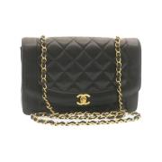 Chanel Vintage Förhandsägd Svart Läder Chanel Flapväska Black, Dam