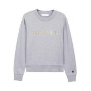 Busnel Grå Melange Sweatshirt - Klisk Rund Hals Gray, Dam