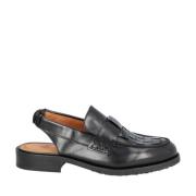 Billi Bi Stiliga handgjorda svarta läderloafers Black, Dam