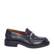 Billi Bi Handgjorda Svarta Läderloafers Black, Dam