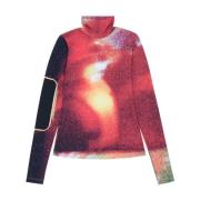 MM6 Maison Margiela Uttrycksfull Turtleneck Stickad Tröja Multicolor, ...