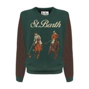 MC2 Saint Barth Her0001 - 10838E.horse Sweaters Green, Herr