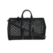 Louis Vuitton Vintage Svart Nylon Keepall Boston Väska Black, Unisex