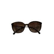 Chanel Vintage Förägda Svarta Plast Solglasögon Brown, Unisex