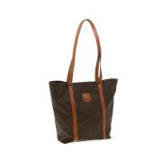 Celine Vintage Begagnad Brun Canvas Celine Axelväska Brown, Dam