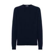 Boglioli Premium Ull Cashmere Crewneck Sweater Blue, Herr