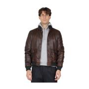 The Jack Leathers Behandlad läderjacka Brown, Herr