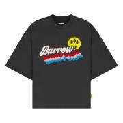 Barrow Bomull Jersey T-shirt med Mellanhög Krage Black, Unisex