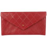 Chanel Vintage Tidlös Läderclutch Red, Dam