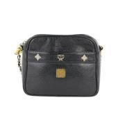 MCM Pre-owned Pre-owned läderskulderväskor Black, Dam